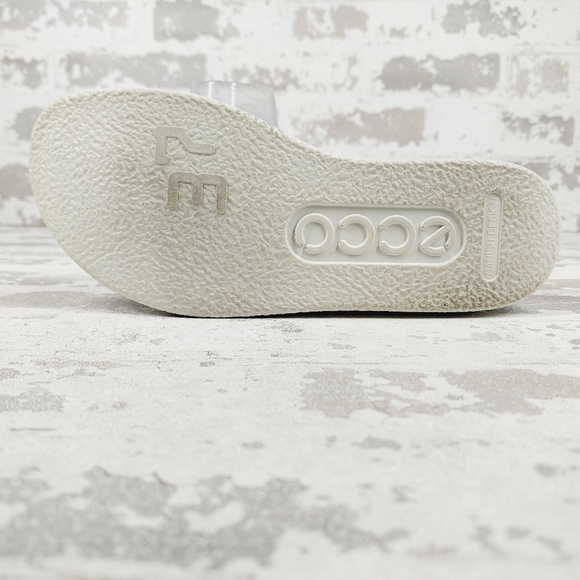 New ECCO Womens Corksphere Leather Grey Tong Sandals D241 - Picture 8 of 13